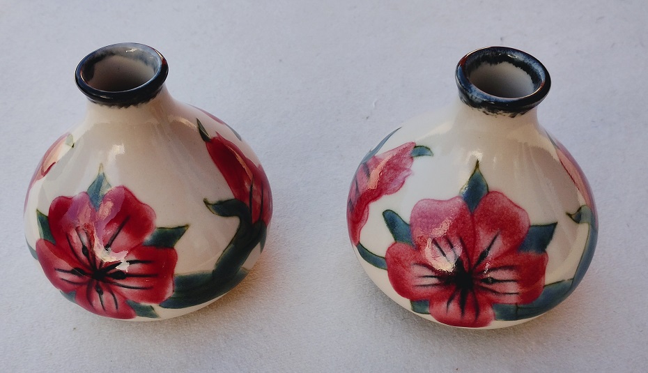 A pair of the Cobridge Corncockle vases