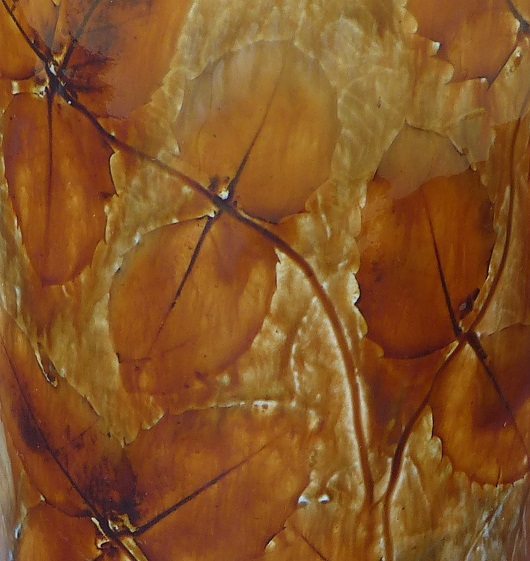 A close up of an Autumn Foliage vase