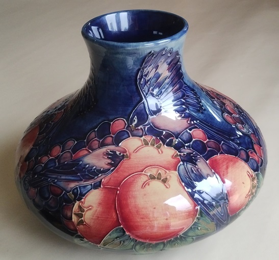 A Moorcroft Finches vase